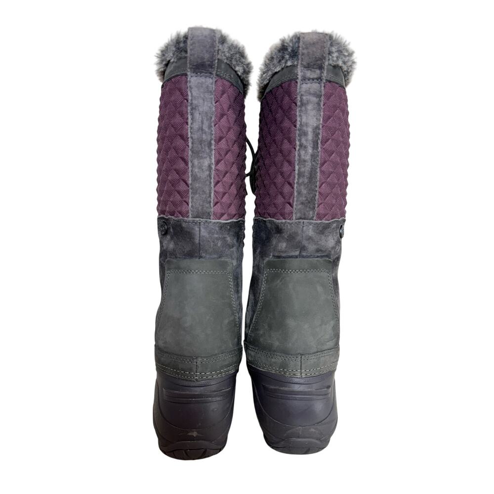 The North Face Shellista III Tall Boots Women’s Sz 7 Gray Purple Faux Fur Winter - Picture 6 of 14
